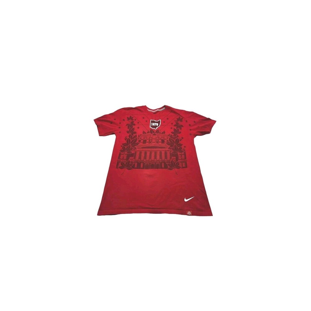 Ohio State Buckeyes Nike Shirt Red Mens Medium L Short Sleeve 1870 Statehouse